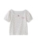 CHERRY PATTERN WAFFLE PUFF SLEEVES TOP
