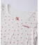 CHERRY PATTERN WAFFLE PUFF SLEEVES TOP