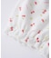 CHERRY PATTERN WAFFLE PUFF SLEEVES TOP