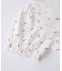CHERRY PATTERN WAFFLE PUFF SLEEVES TOP