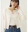 CHERRY PATTERN WAFFLE CARDIGAN