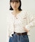 CHERRY PATTERN WAFFLE CARDIGAN