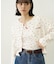 CHERRY PATTERN WAFFLE CARDIGAN