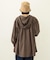 VOLUME SLEEVE HOODED BLOUSE