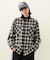 HEART ELBOW PATCH PLAID SHIRT