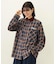 HEART ELBOW PATCH PLAID SHIRT