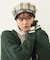 LOGO PLAID BERET