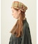 LOGO PLAID BERET