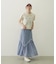 FLOWER PRINT AND EMBROIDERY COMPACT S/S TEE