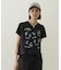 FLOWER PRINT AND EMBROIDERY COMPACT S/S TEE