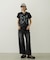 FLOWER PRINT AND EMBROIDERY COMPACT S/S TEE