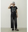FLOWER PRINT AND EMBROIDERY COMPACT S/S TEE
