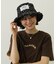 FLORAL PATTERN DENIM FRINGE BUCKET HAT