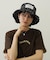 FLORAL PATTERN DENIM FRINGE BUCKET HAT