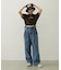 FLORAL PATTERN DENIM FRINGE BUCKET HAT