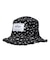 FLORAL PATTERN DENIM FRINGE BUCKET HAT