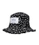 FLORAL PATTERN DENIM FRINGE BUCKET HAT