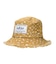 FLORAL PATTERN DENIM FRINGE BUCKET HAT