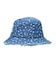 FLORAL PATTERN DENIM FRINGE BUCKET HAT
