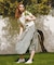 LACE-UP GATHERED DRESS