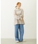 STRIPED FLOWER WAFFLE L/S TOP