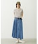 STRIPED FLOWER WAFFLE S/S TOP