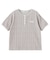 STRIPED FLOWER WAFFLE S/S TOP