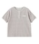 STRIPED FLOWER WAFFLE S/S TOP
