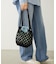 KNITTED GINGHAM BAG