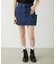 PANELED POCKET DENIM MINI SKIRT