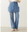 PANELED POCKET DENIM MINI SKIRT