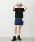 PANELED POCKET DENIM MINI SKIRT