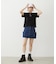 PANELED POCKET DENIM MINI SKIRT