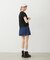 PANELED POCKET DENIM MINI SKIRT