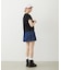 PANELED POCKET DENIM MINI SKIRT