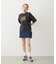 PANELED POCKET DENIM MINI SKIRT