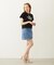 PANELED POCKET DENIM MINI SKIRT