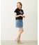PANELED POCKET DENIM MINI SKIRT