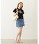 PANELED POCKET DENIM MINI SKIRT