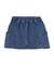PANELED POCKET DENIM MINI SKIRT