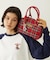PLAID PATTERN BOSTON BAG