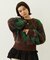 HEART ARGYLE KNIT TOP
