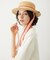 TRIMMED RIBBON BOATER HAT