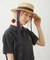 TRIMMED RIBBON BOATER HAT