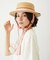 TRIMMED RIBBON BOATER HAT