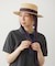 TRIMMED RIBBON BOATER HAT