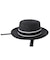 TRIMMED RIBBON BOATER HAT
