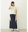 LINE PIPING LONG SKIRT