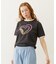 HEART LOGO FLOCK PRINT RINGER TEE