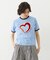 HEART LOGO FLOCK PRINT RINGER TEE